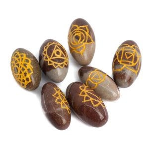 Piedras Preciosas Chakra Shiva Lingam - set de 7