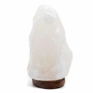 Lámpara de sal del Himalaya blanca (1-2 kg) aprox. 15 x 11 x 9 cm