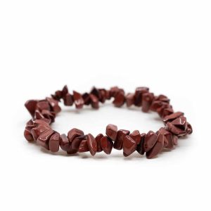 Pulsera de Piedras de Jaspe Rojo (19 cm)