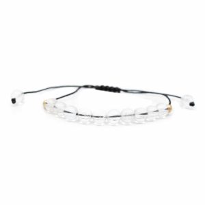 Pulsera de Cuentas de Cristal de Roca Ajustable