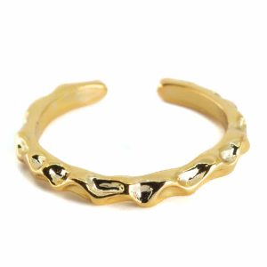 Anillo Ajustable Espiral Cobre Dorado