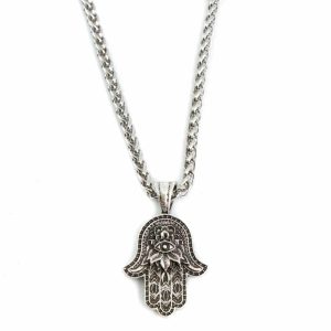 Amuleto Mano Hamsa Plateado (30 mm)