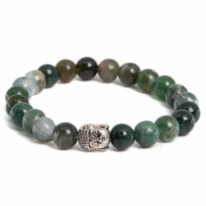 Pulsera de Piedras Preciosas Ágata Musgo Verde