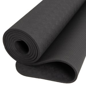 Spiru Esterilla de Yoga TPE Negra - Extra Gruesa - 6 mm - 183 x 61 cm