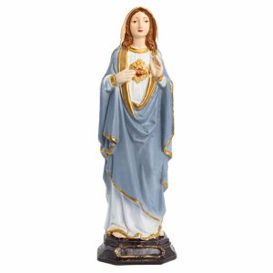 Estatua de la Virgen María Sagrado Corazón - Pintada a mano (27cm)