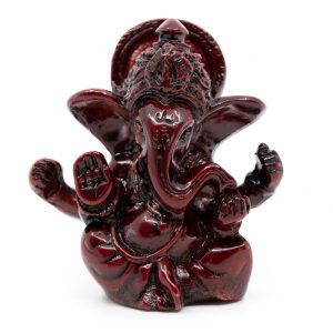 Estatua de Ganesha Rojo Oscuro (6 cm)