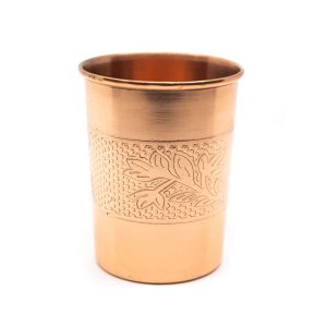 Taza de Cobre con Decoración Grabada (350 ml)