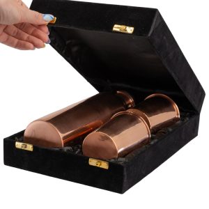 Spiru Koperen Waterfles & Bekers Cadeau Set