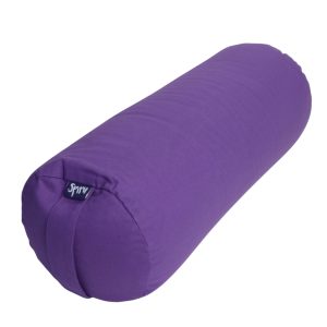 Cojín de Yoga de Algodón Redondo Morado - Liso - 59 x 21,5 cm